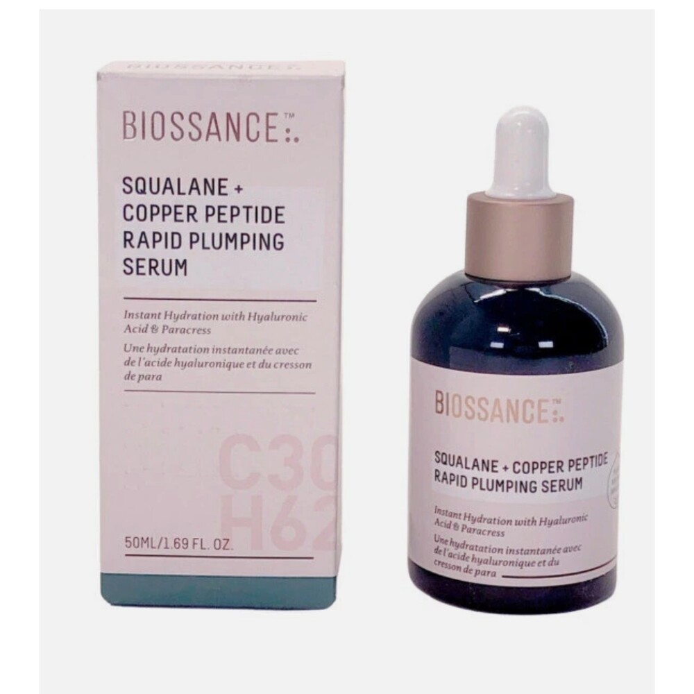 Biossance Squalane + Copper Peptide Rapid Plumping Serum. 1.69 oz-New And Sealed
